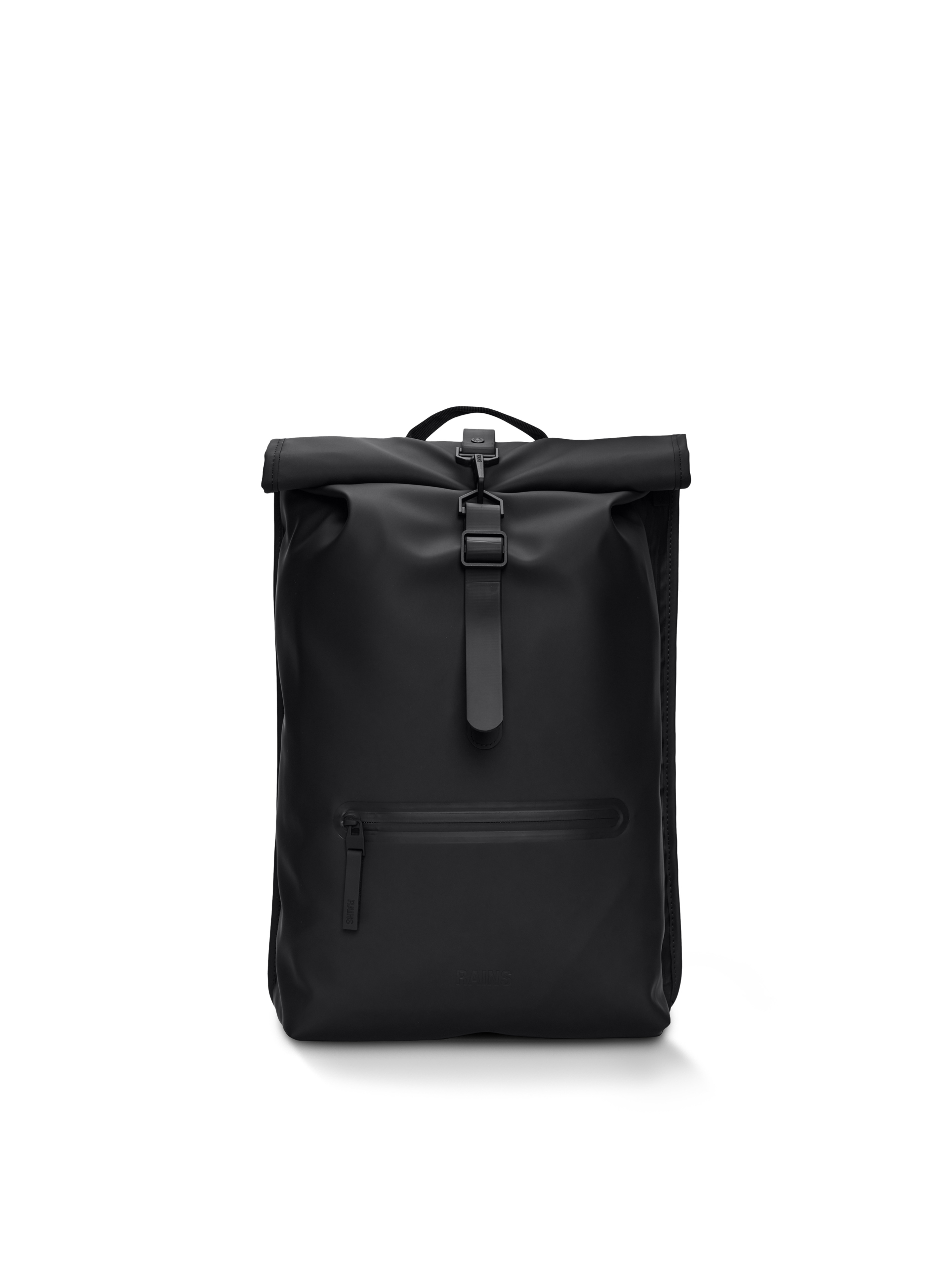 Rains Black Rolltop Backpack
