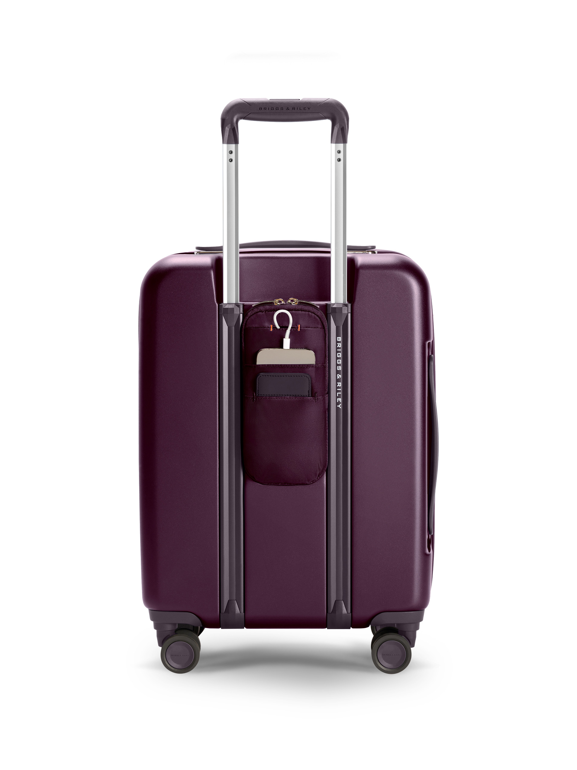 Briggs & Riley Purple Carry On Expandable Suitcase - Back