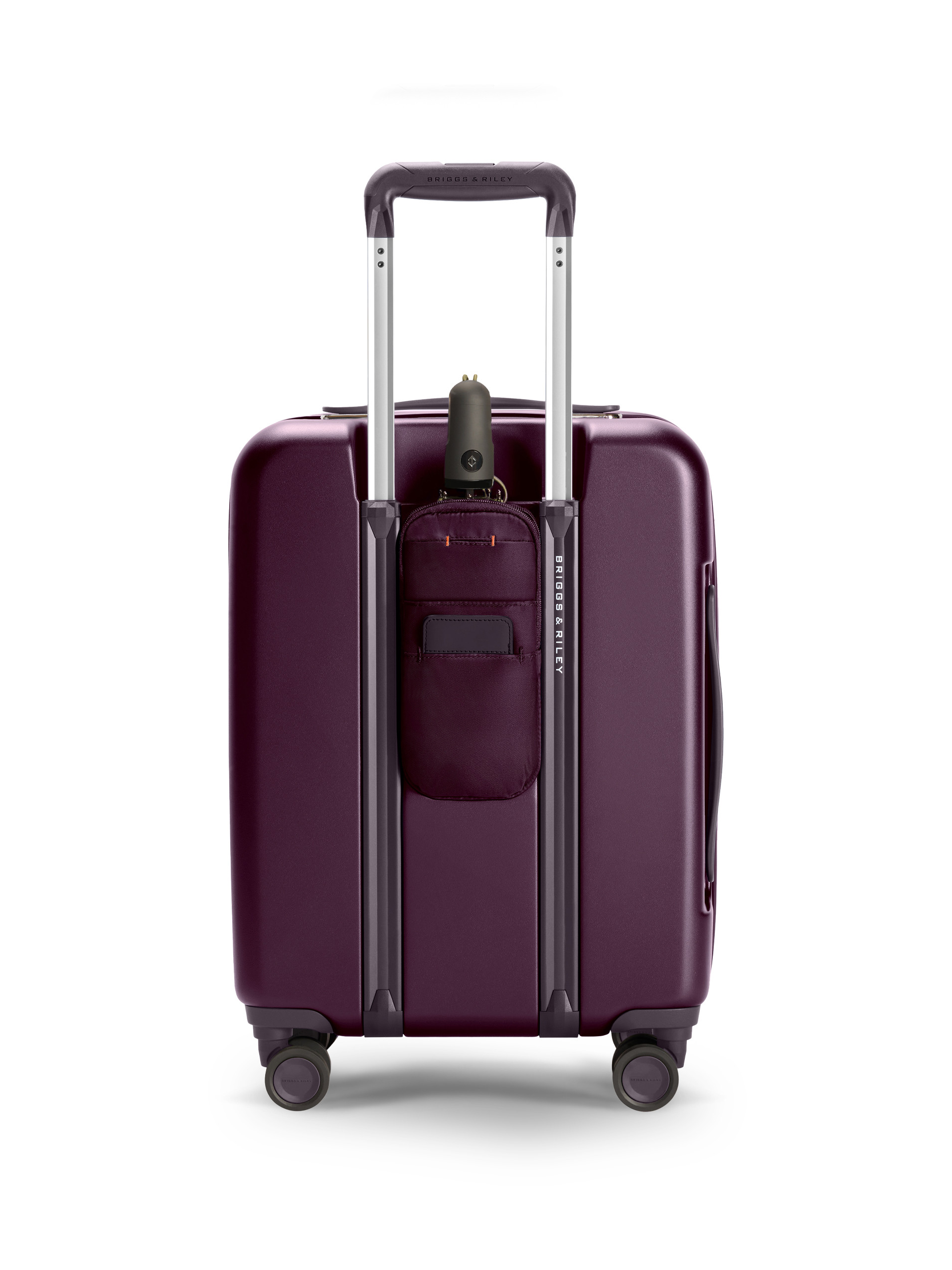 Briggs & Riley Purple Carry On Expandable Suitcase - Back Umbrella Pocket