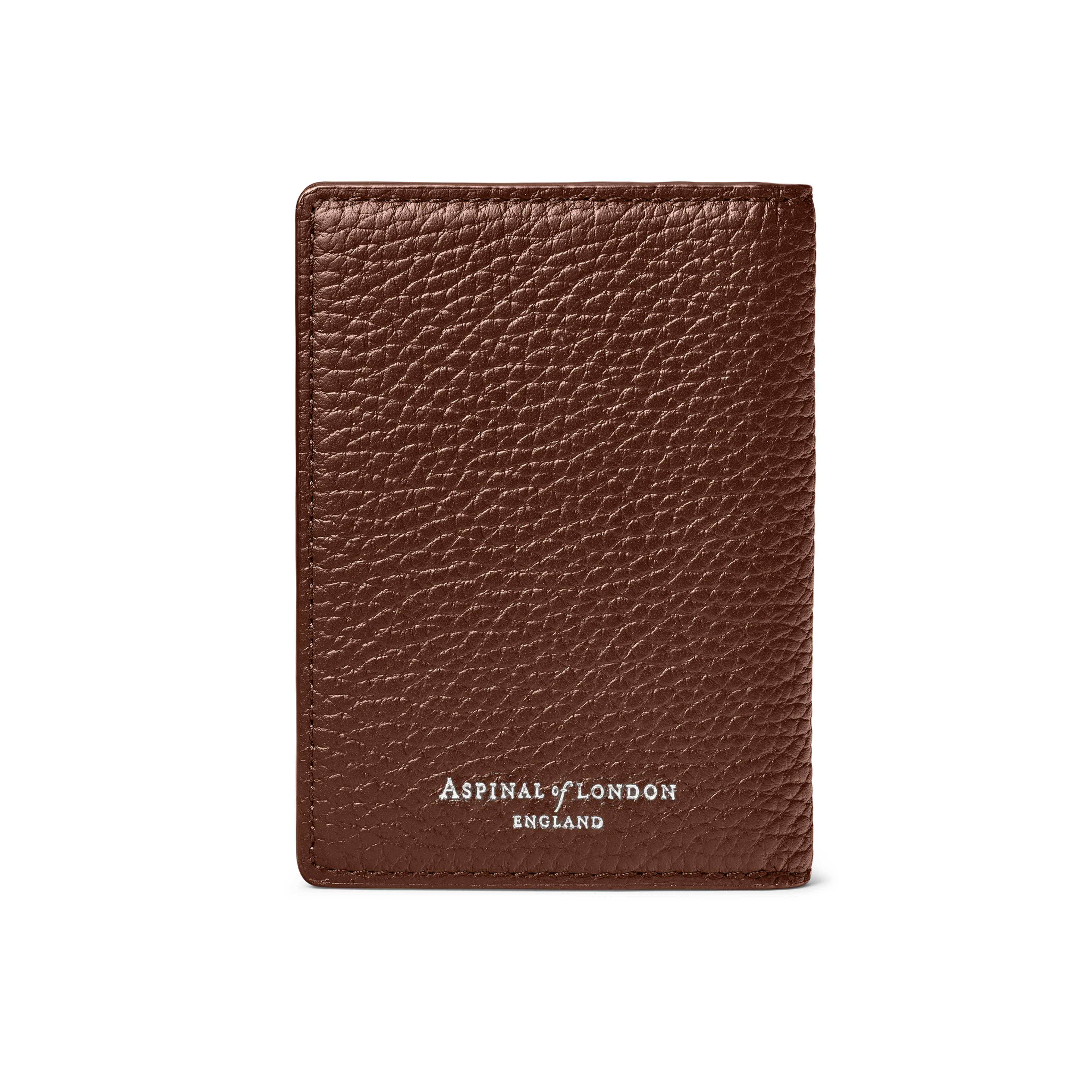 Aspinal of London Brown Double Fold Card Holder - Back