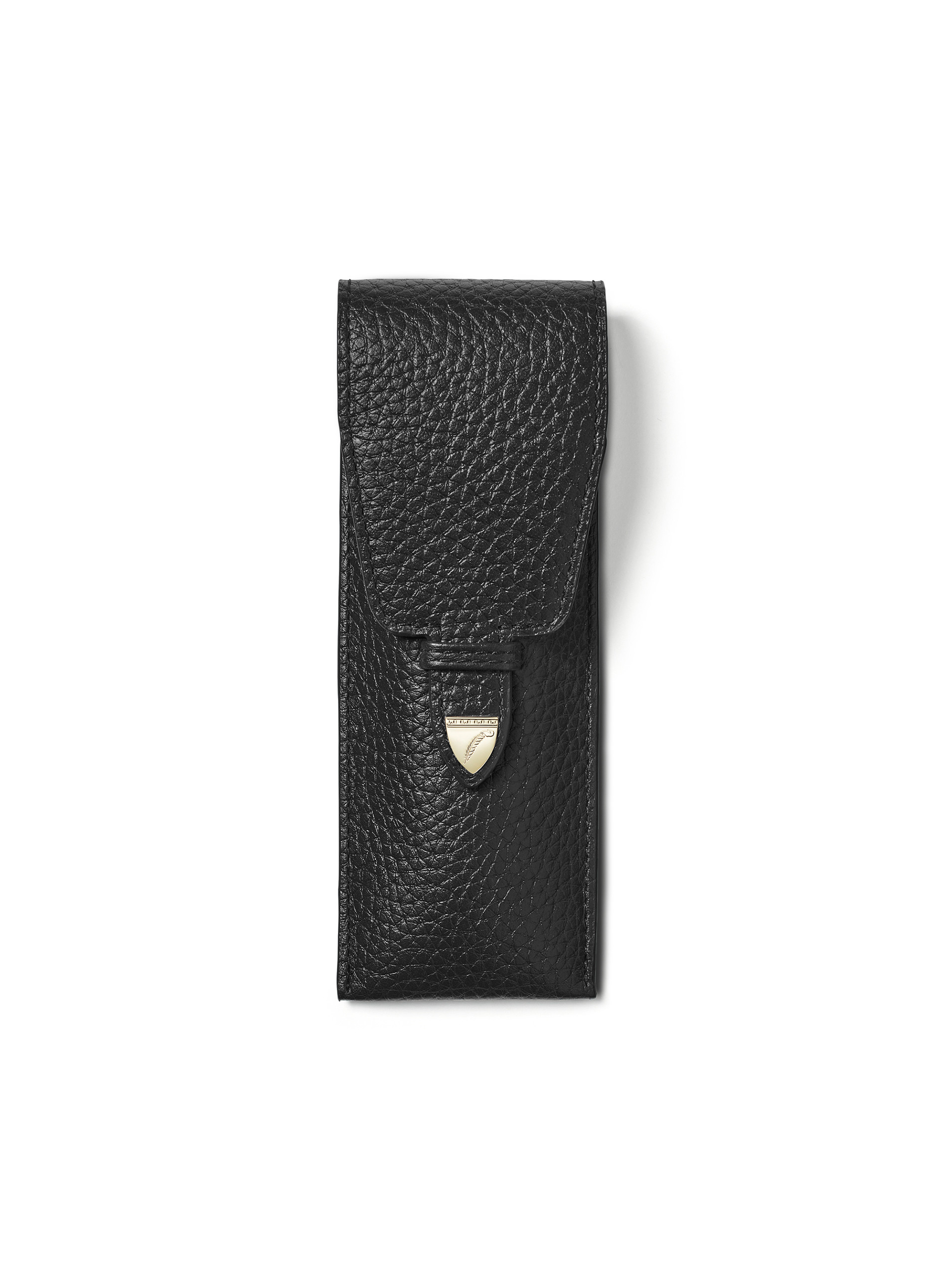 Aspinal of London Black Leather Pen Holder - Front