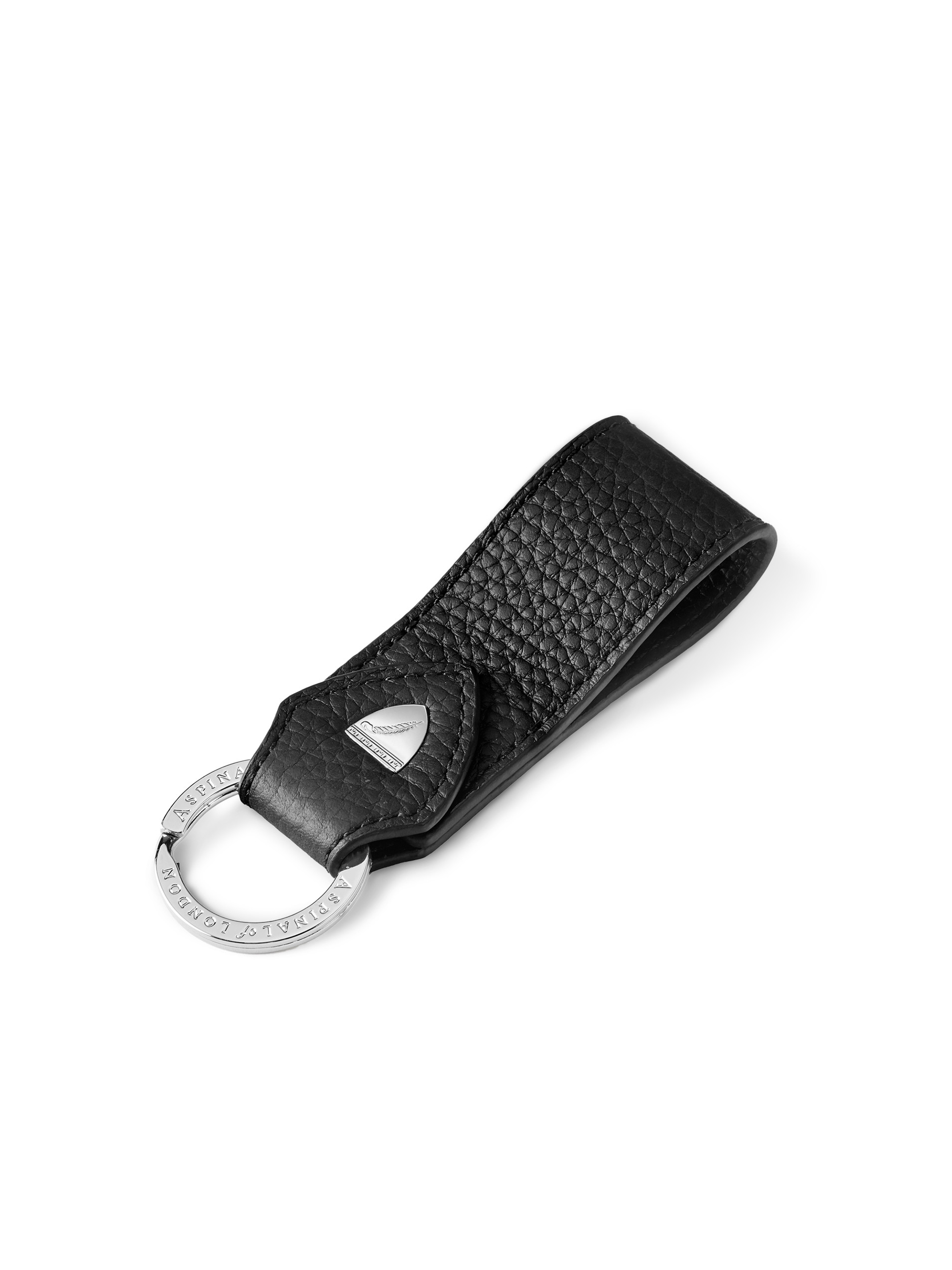 Black Leather Loop Keyring – personalised keyrings