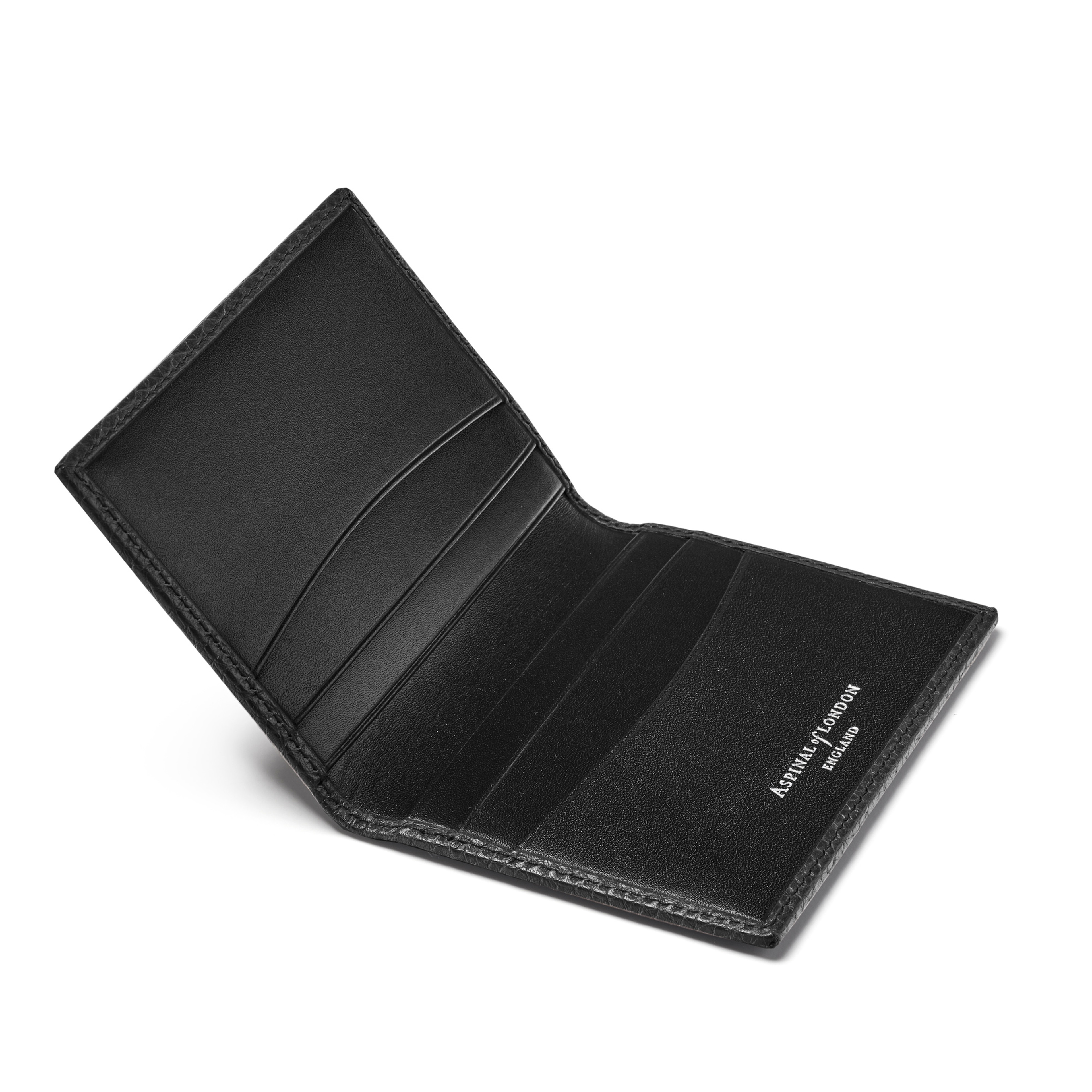 Aspinal of London Black Double Fold Card Holder - Interior