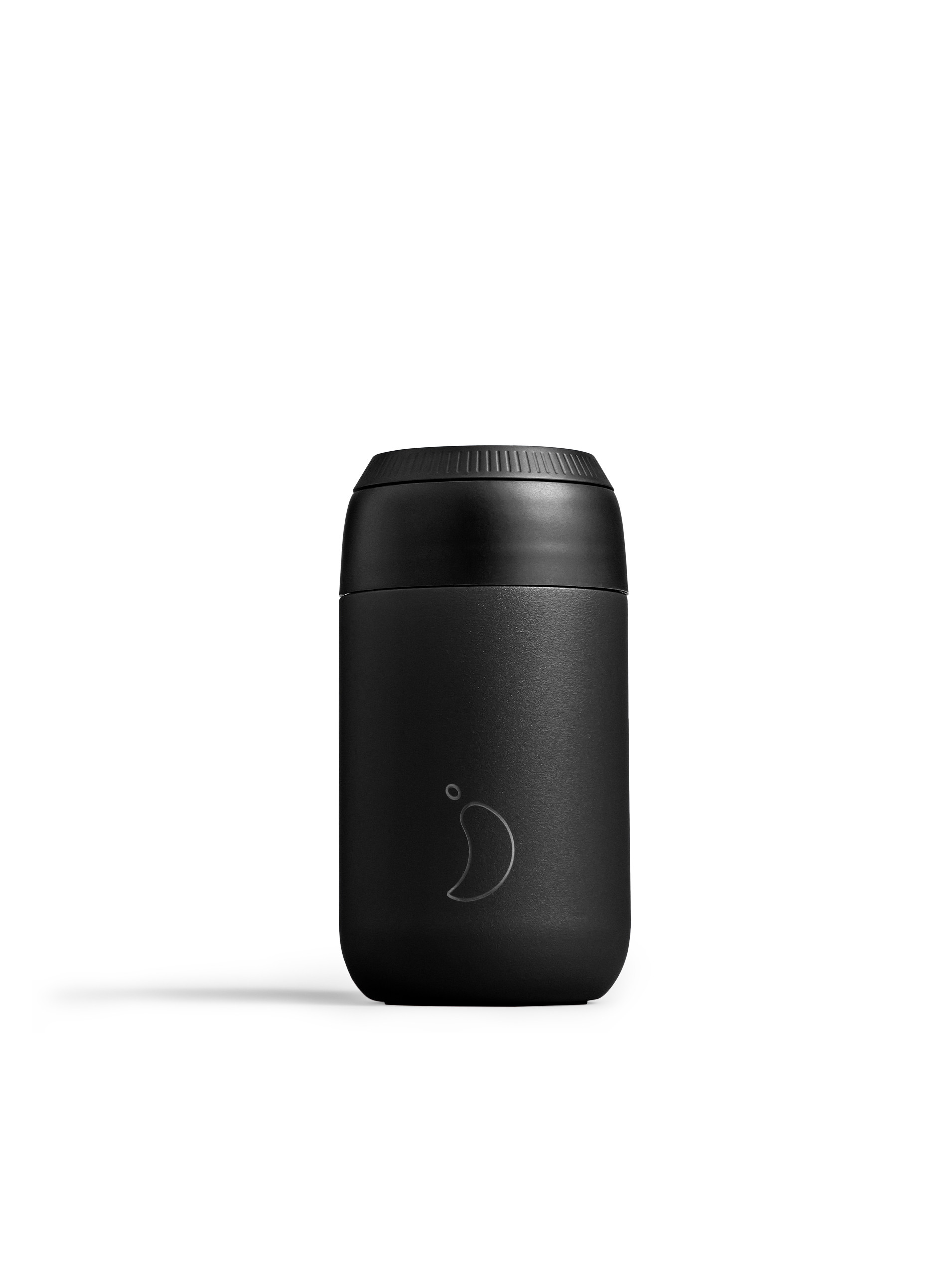 Chilly's Series 2 Abyss Black Coffee Cup, 340ml - Closed