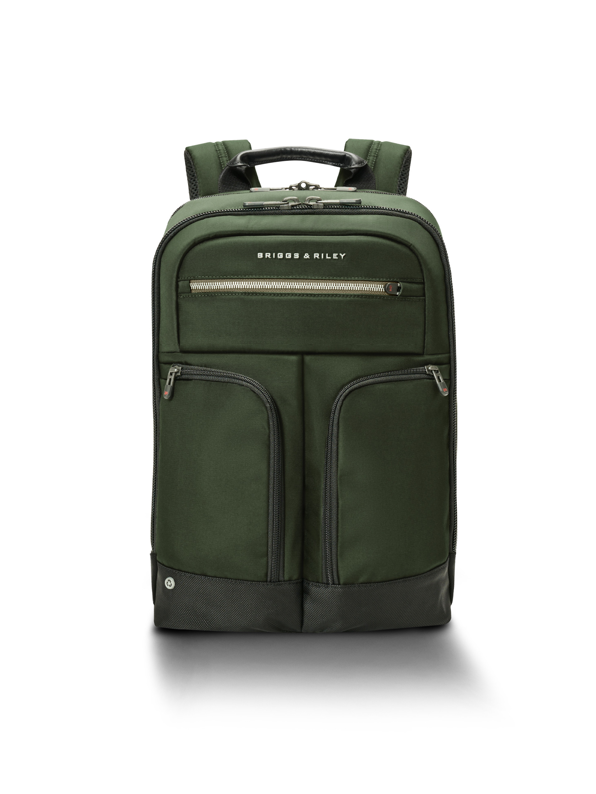 Briggs & Riley Green Expandable Backpack - Front