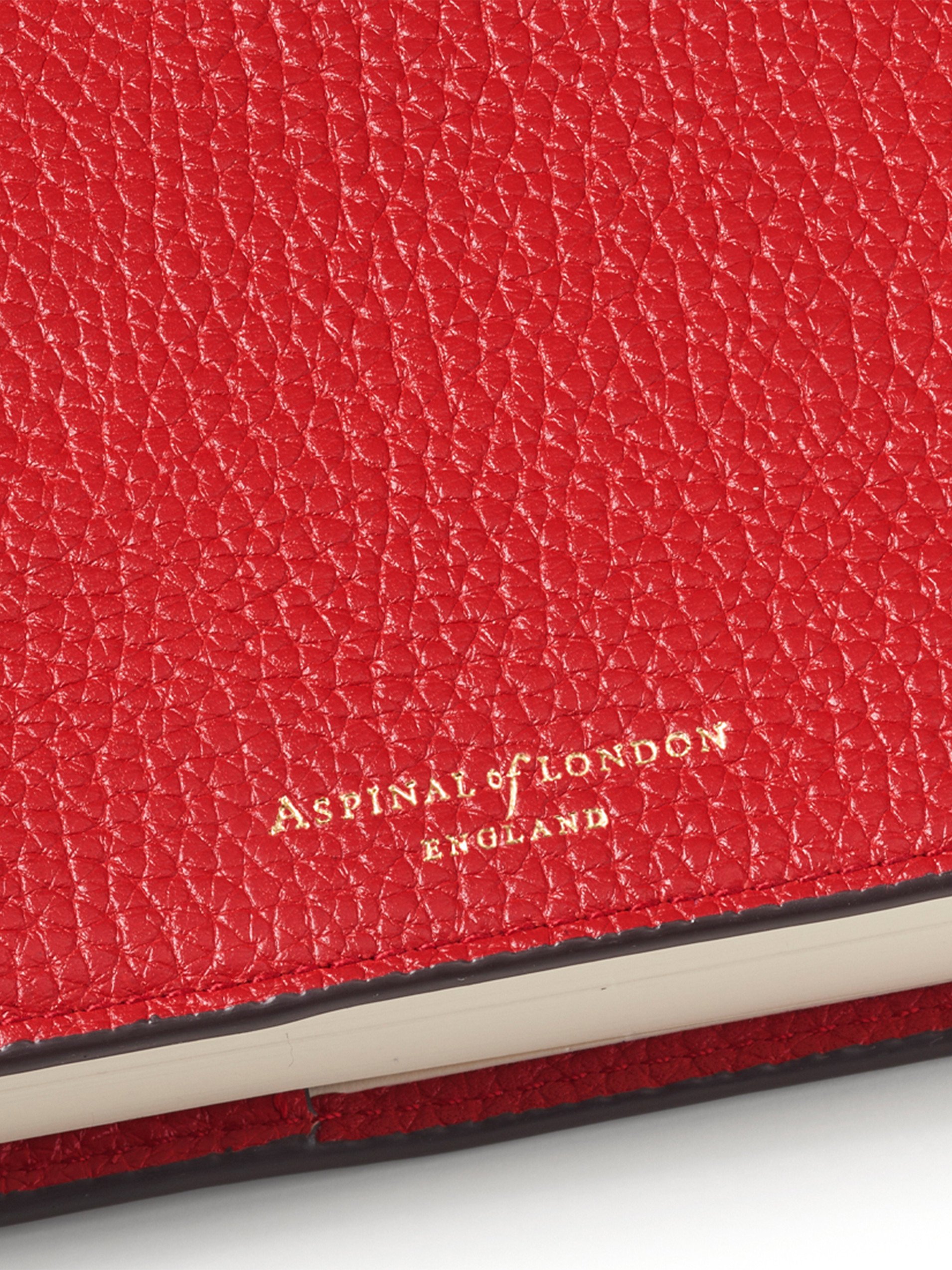 Aspinal of London Red A5 Refillable Luxury Journal - Detail