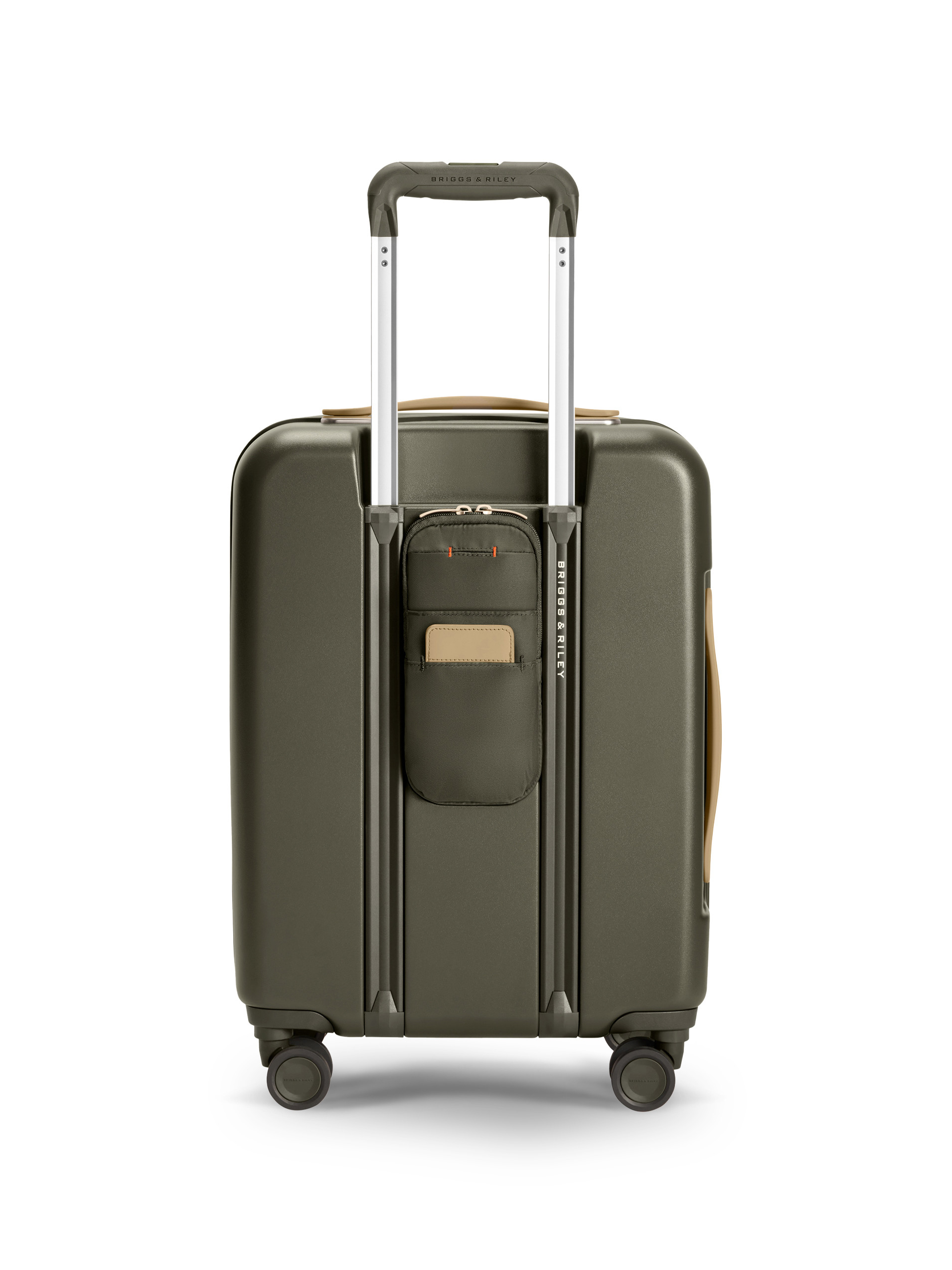 Briggs & Riley Khaki Carry On Expandable Suitcase - Back