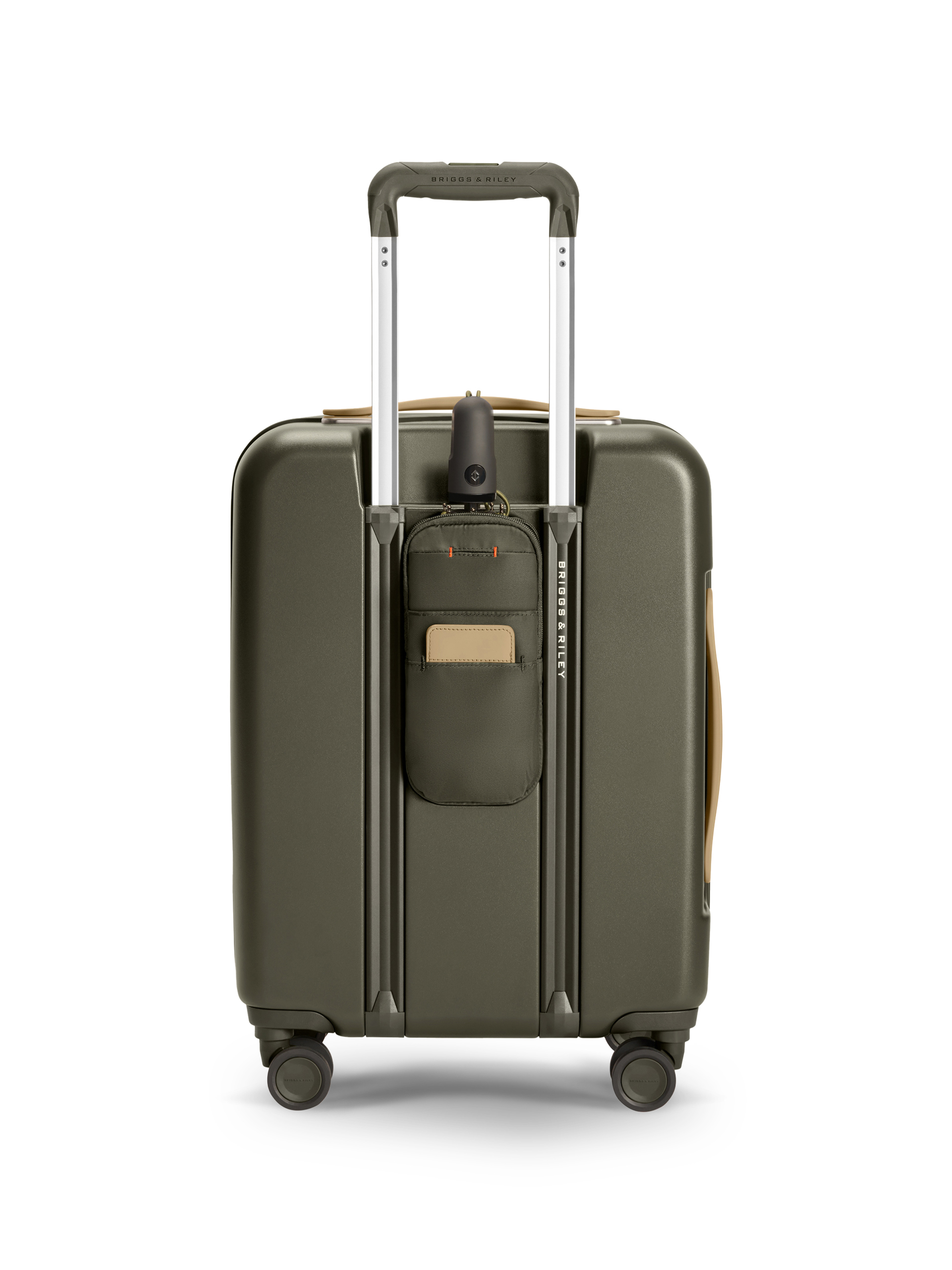 Briggs & Riley Khaki Carry On Expandable Suitcase - Back