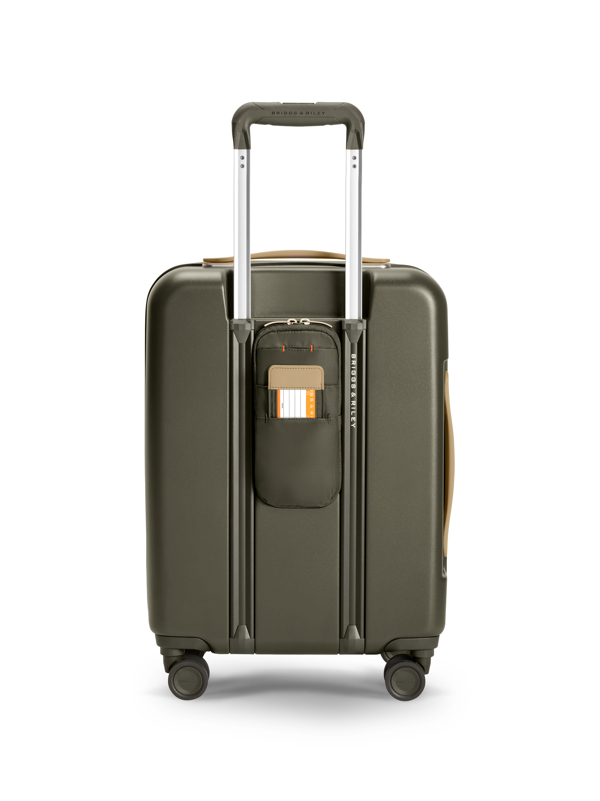 Briggs & Riley Khaki Carry On Expandable Suitcase - Back