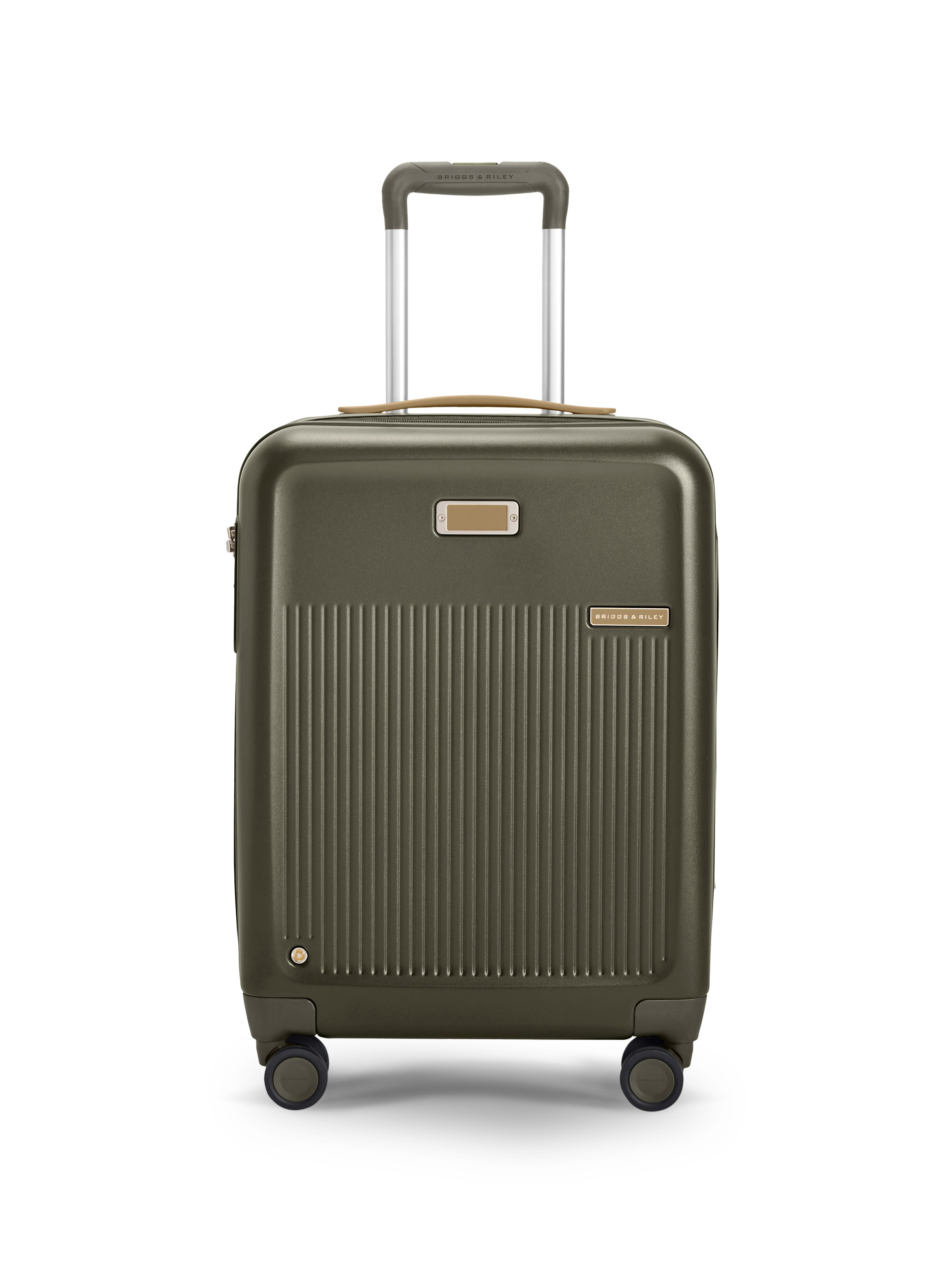 Briggs & Riley Khaki Carry On Expandable Suitcase - Front