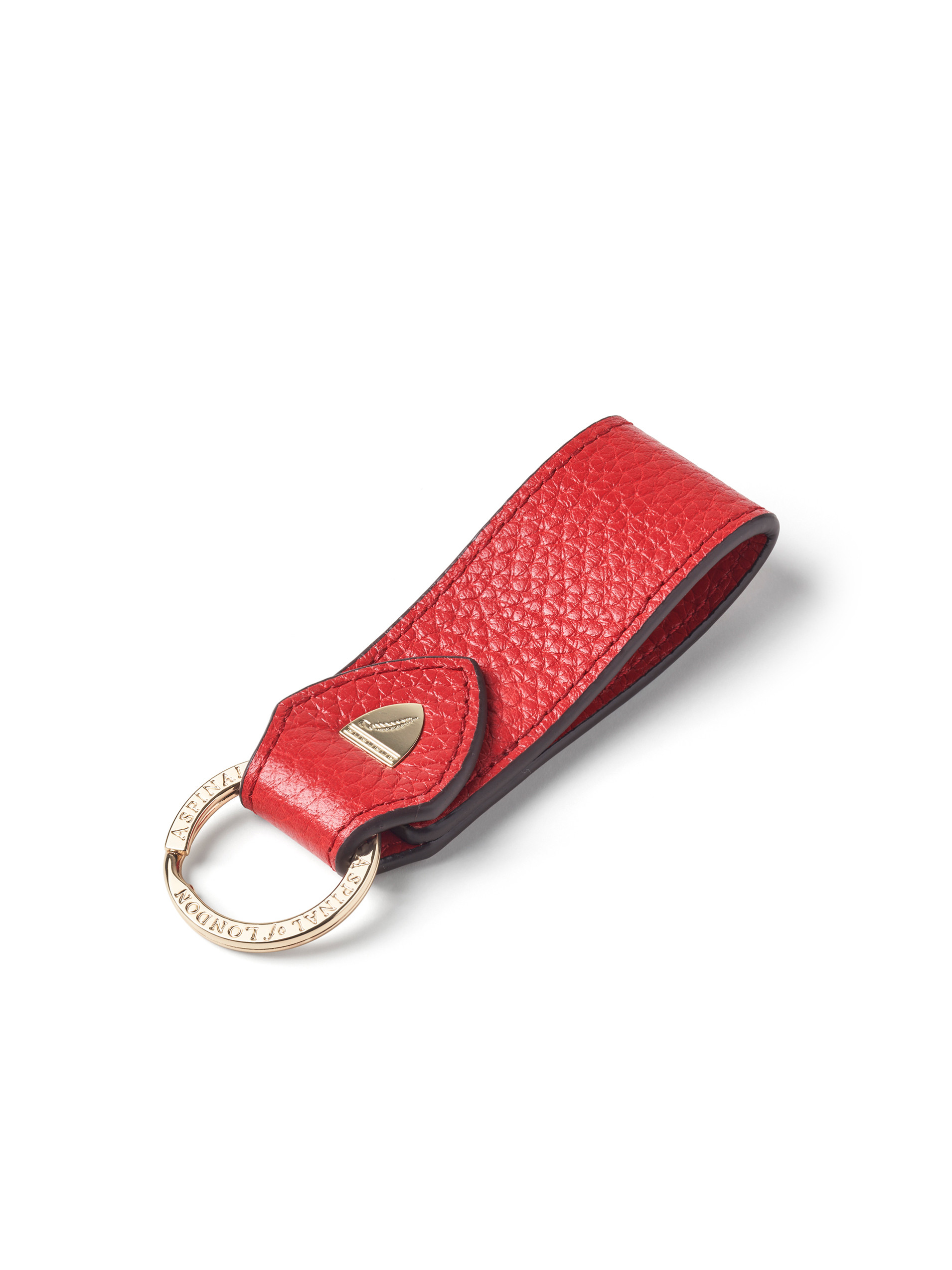Red Leather Loop Keyring – personalised keyrings