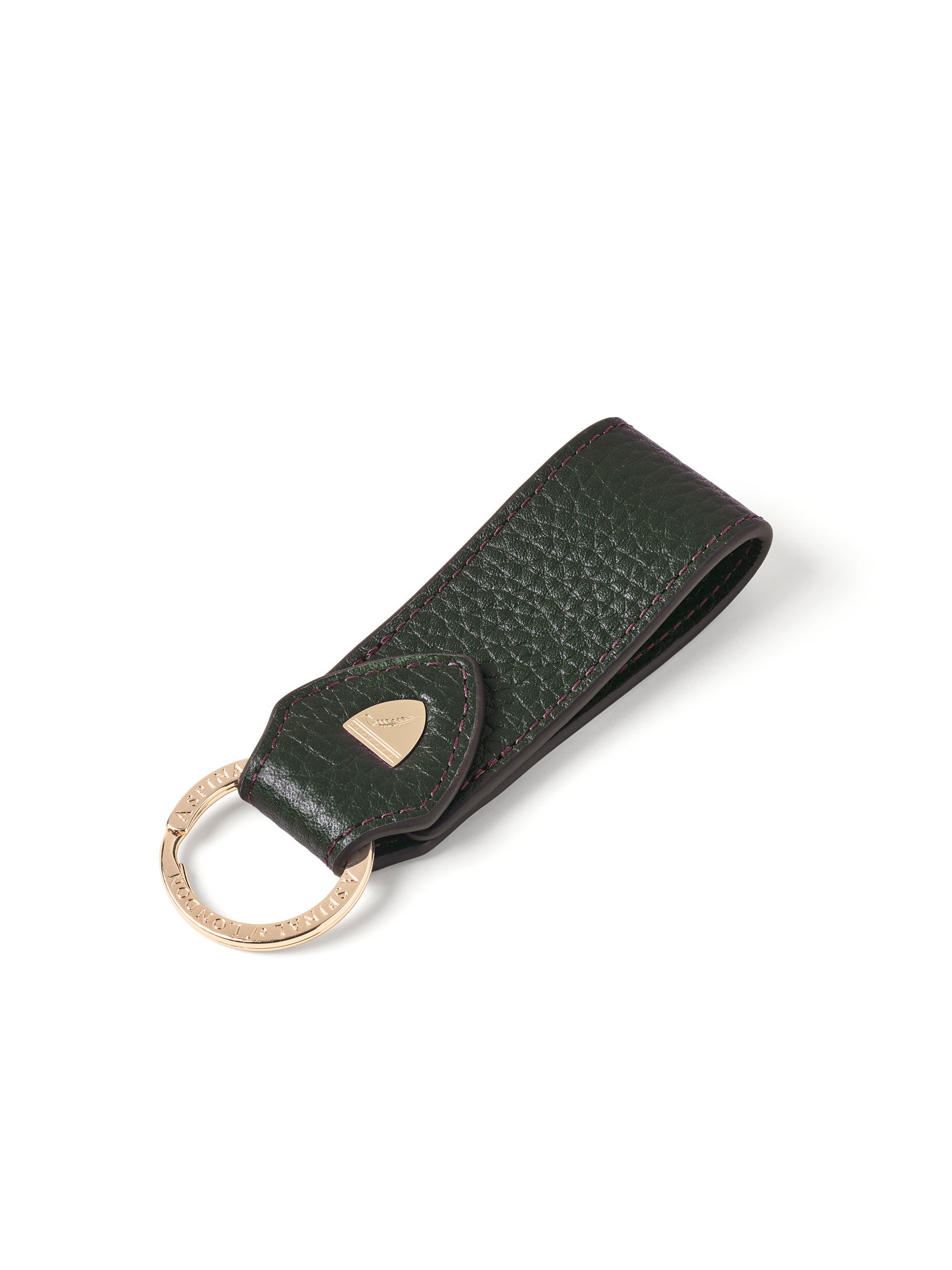 Green Leather Loop Keyring – personalised keyrings
