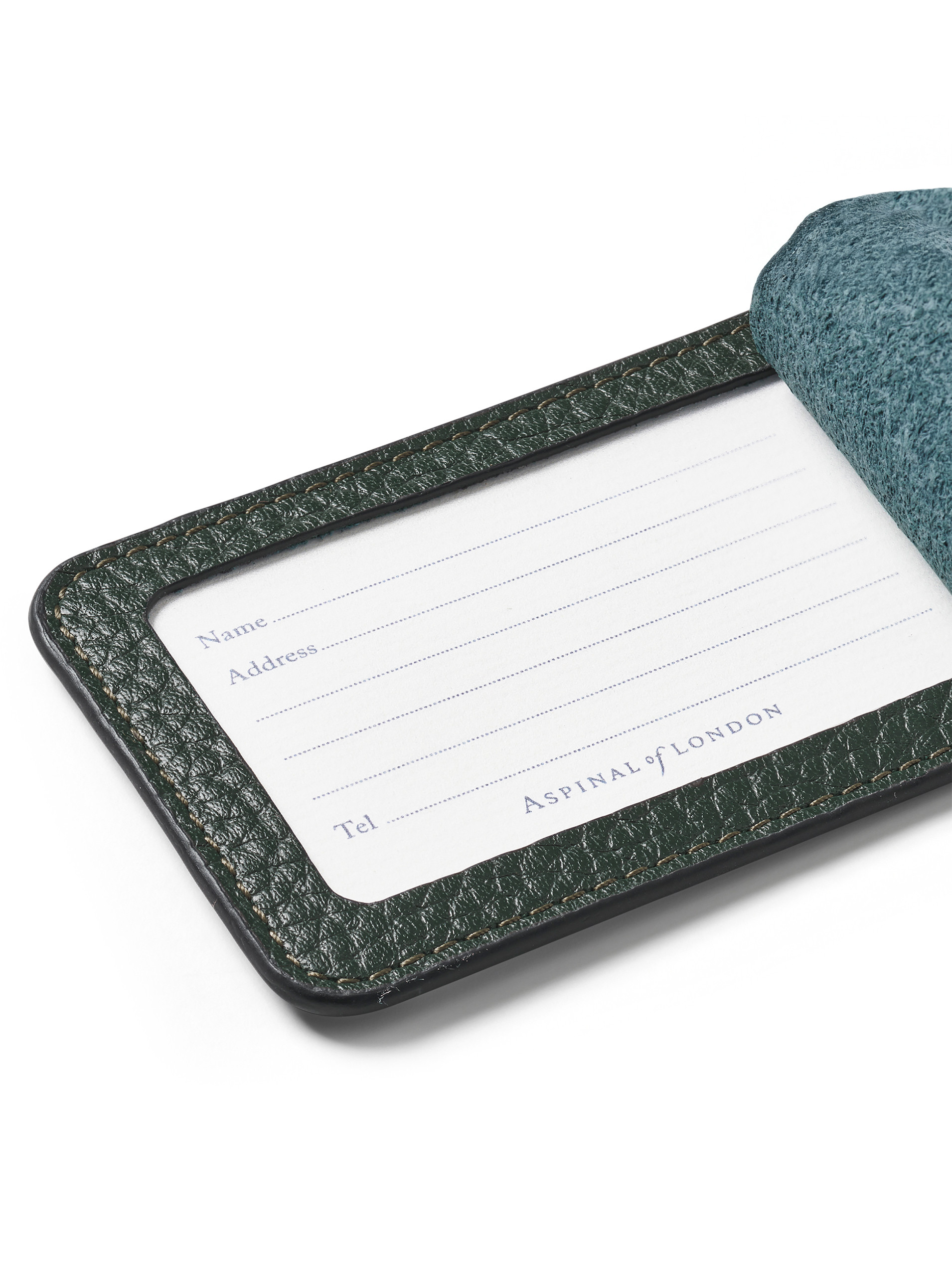 Aspinal of London Green Luggage Tag - Interior