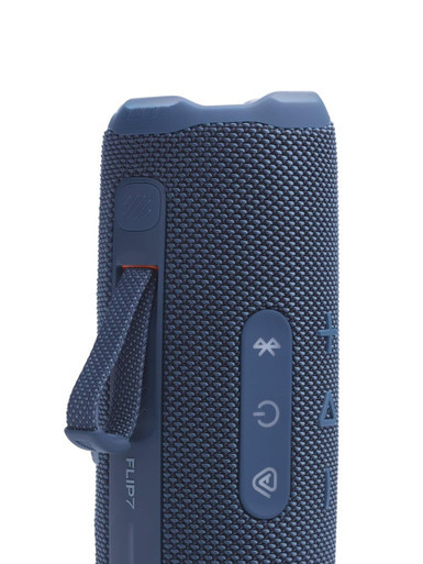 JBL Flip 7 Blue Portable Bluetooth Speaker Close