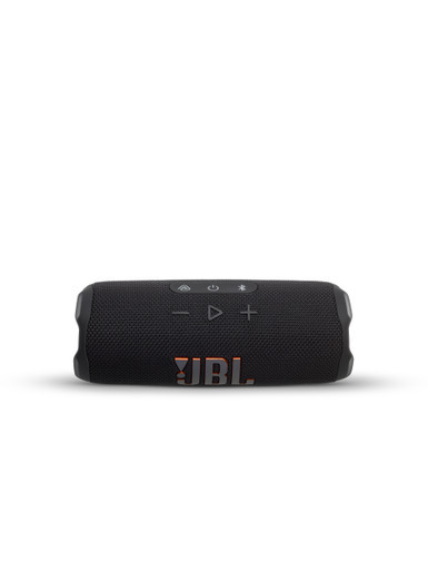 JBL Flip 7 Black Portable Bluetooth Speaker Front Horizontal