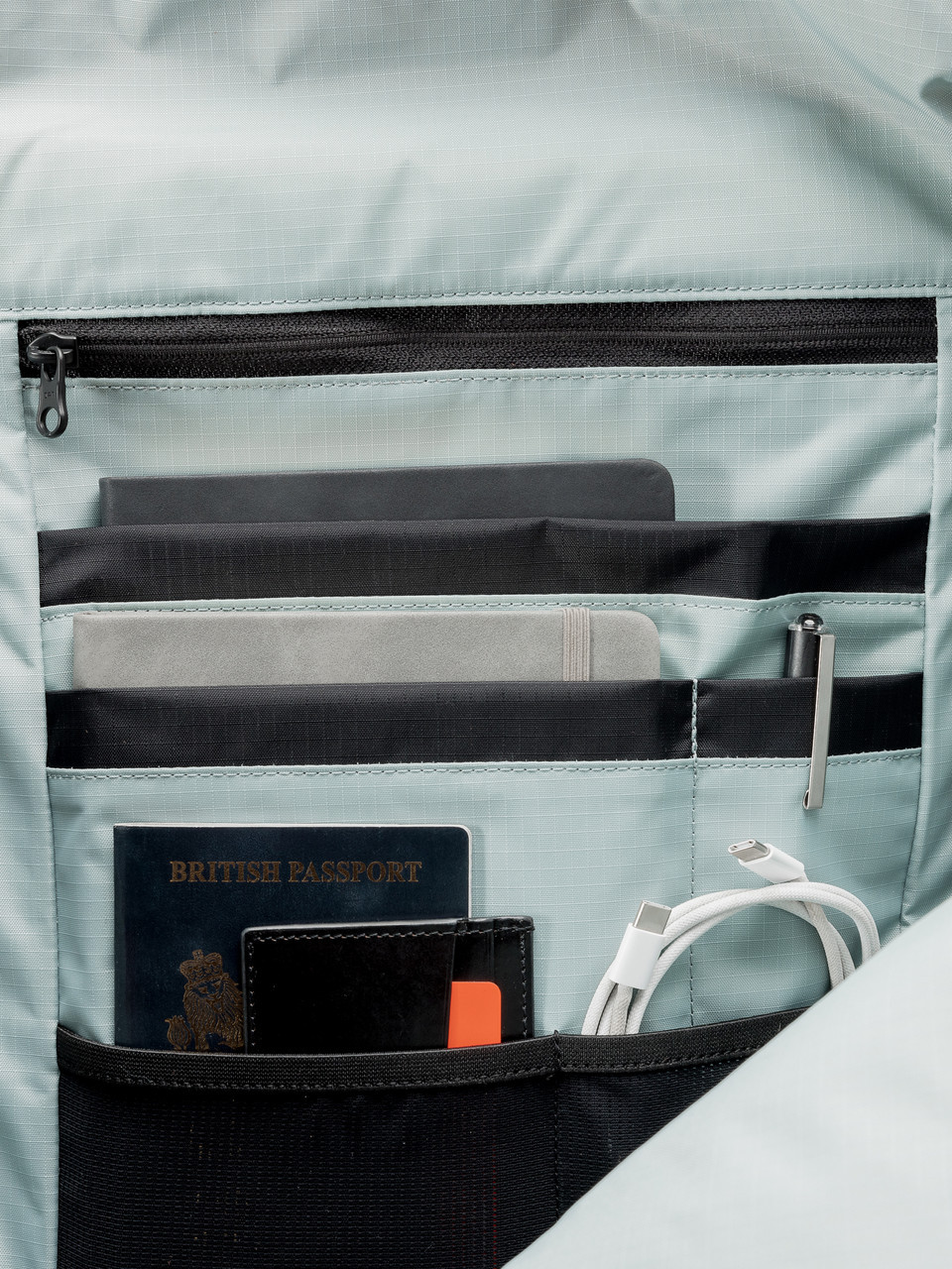 Stubble & Co Beige Rolltop Backpack - Detail