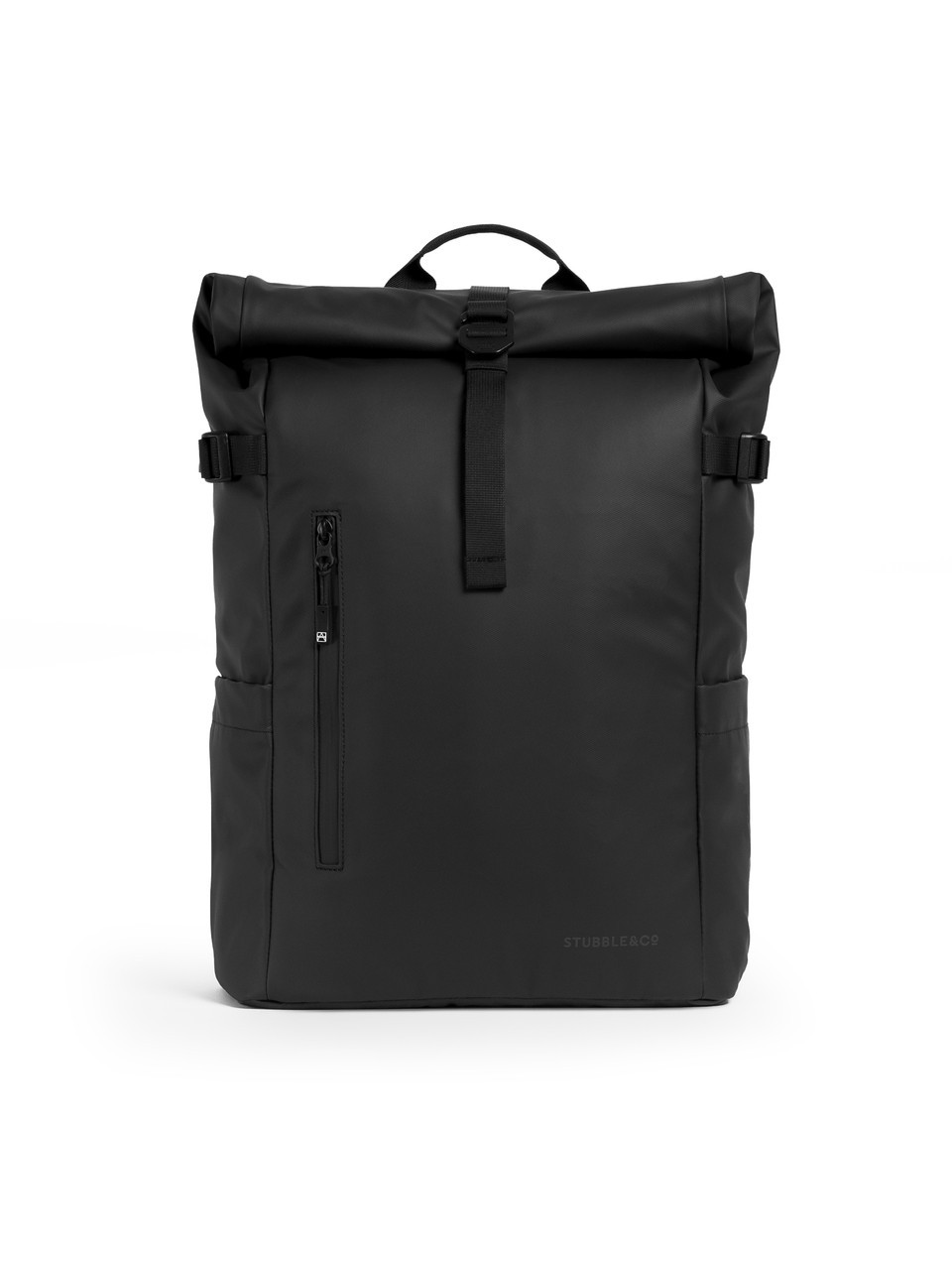 Stubble & Co Black Rolltop Backpack - Front