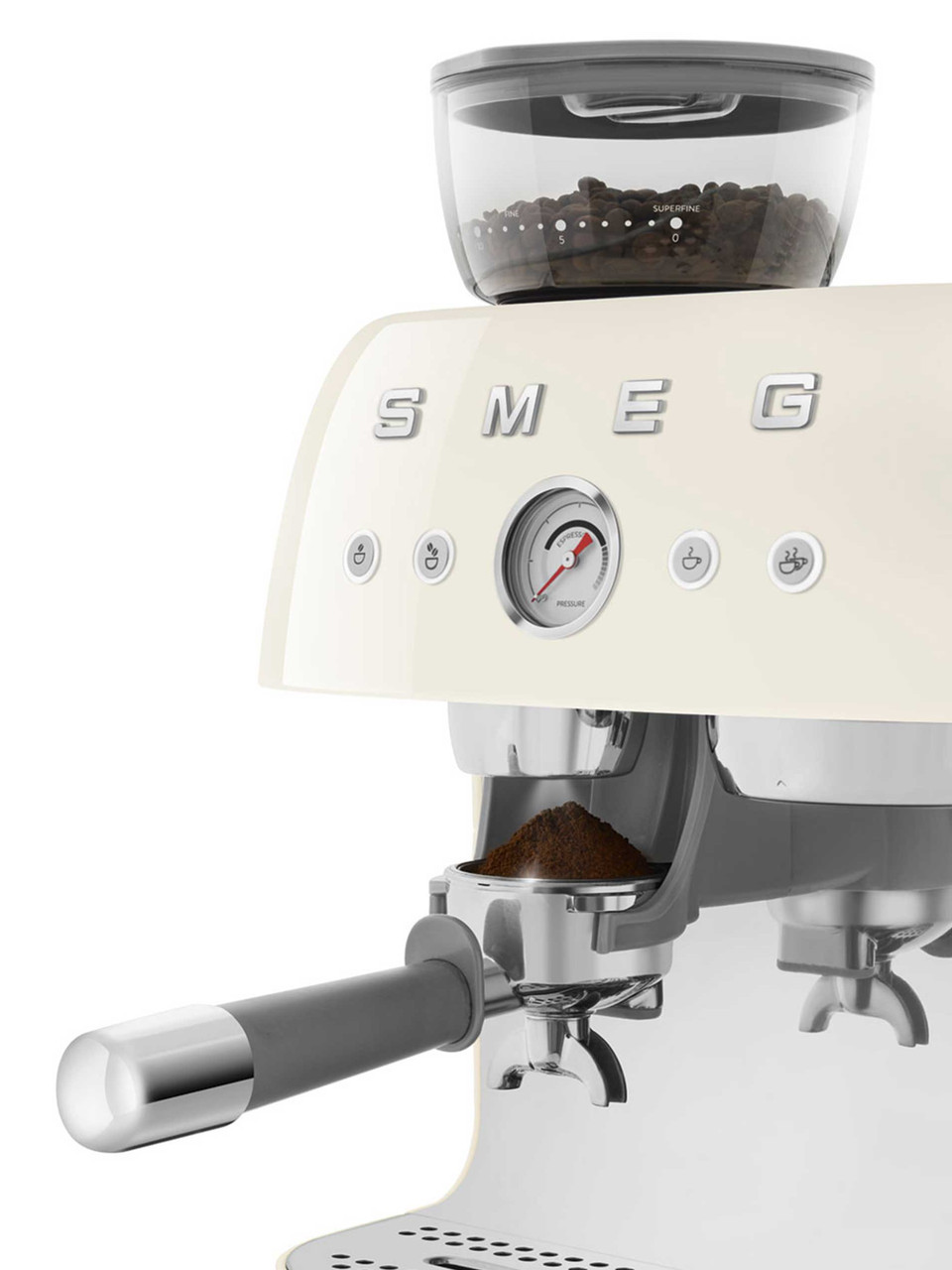 Smeg Cream Espresso Coffee Machine with Grinder