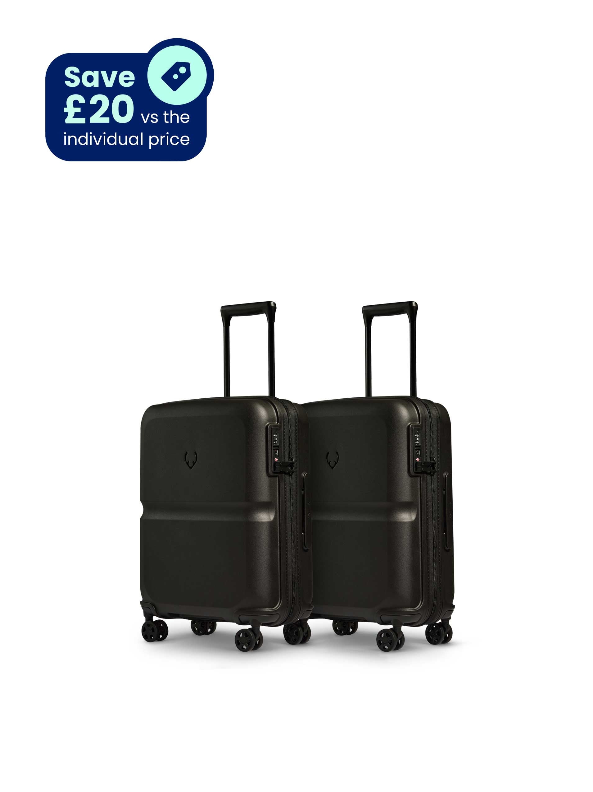 Antler Single Stripe Twin Cabin Travel Set - Black