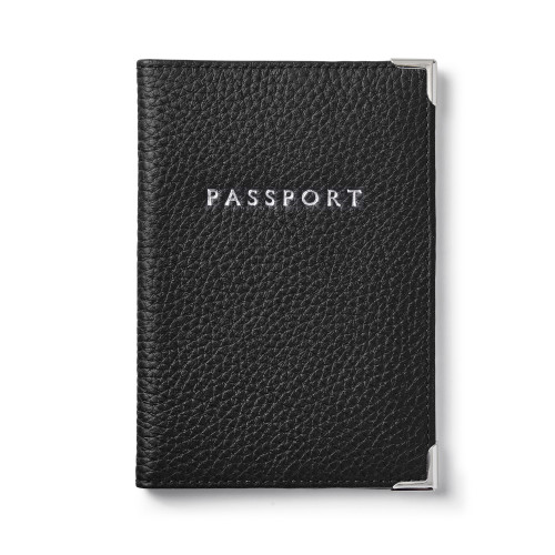 Passport Cover Black Pebble – aspinal of london passport holder