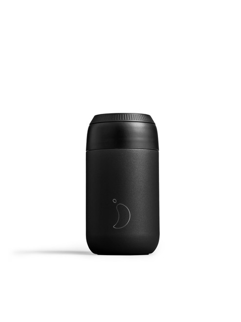Chilly's Series 2 Abyss Black Coffee Cup, 340ml - Closed