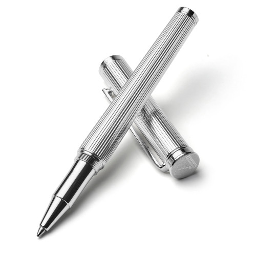 Aspinal of London Silver 295 Plated Regent Ballpoint Pen
