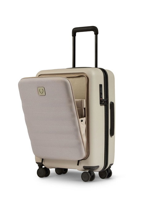 Antler Taupe Icon Stripe Suitcase With Pocket - Pocket