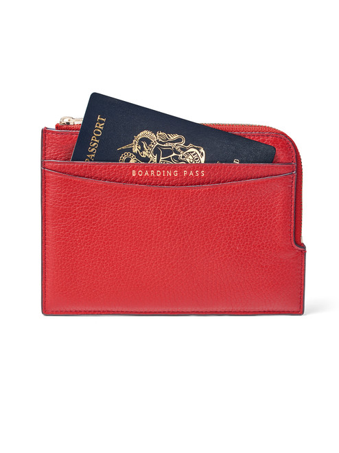 Zipped Travel Wallet Cardinal – aspinal travel wallet