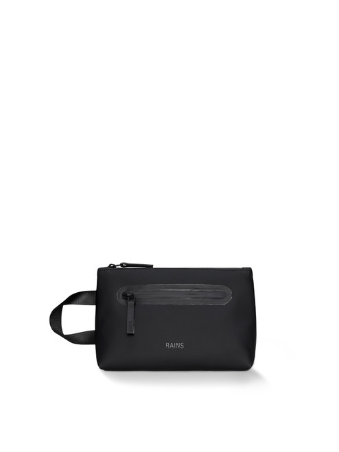 Rains Black Cosmetic Bag 2 Zip W3 Angle