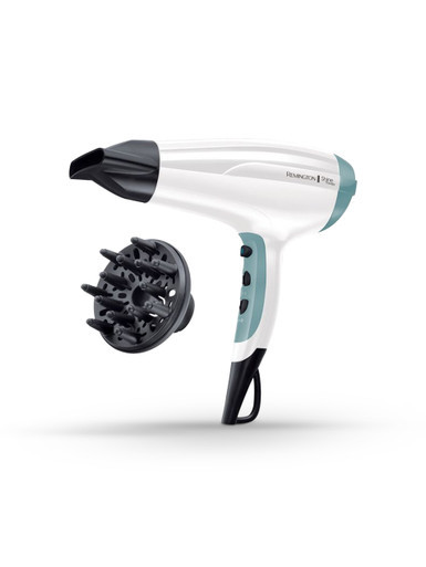 Remington Shine Therapy White/Teal Hair Dryer with Diffuser