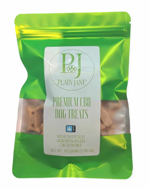 Plain Jane's Premium CBD Dog Treats Green Bag 15mg