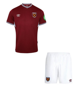25/26 West Ham Home  Kids Kit with free name and number