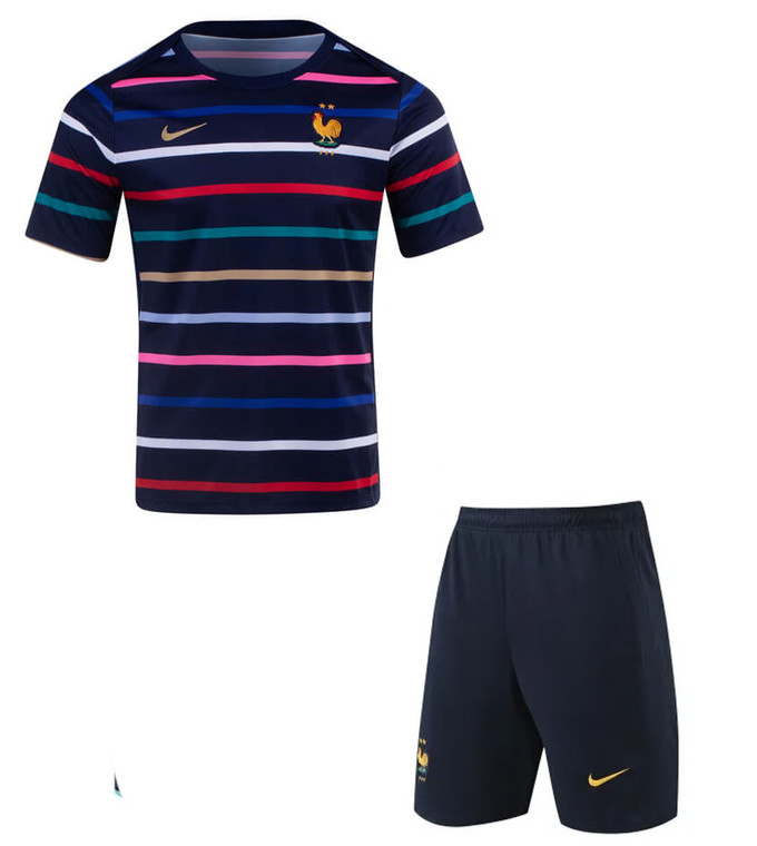  2024 France Pre Match Kids Kit  with free name and number