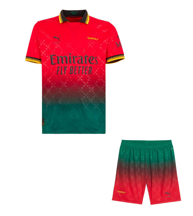2025 AC Milan x  Scarlet Kids Kit with free name and number