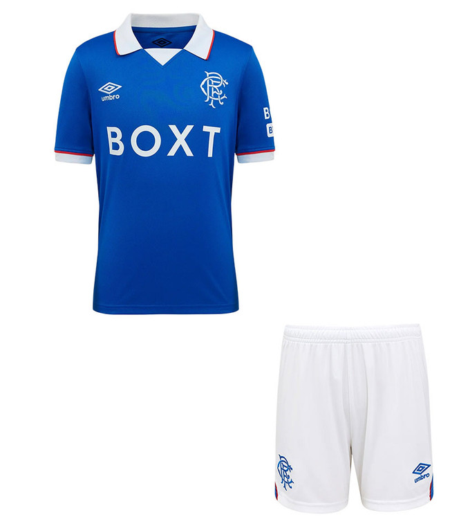 25/26  Rangers Home Kids Kit with free name and number