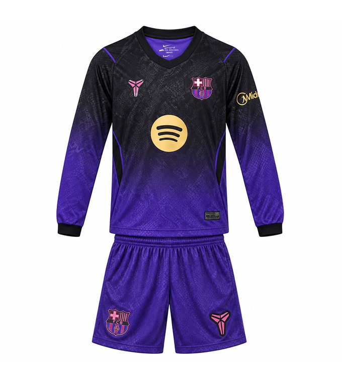 26/27  Barcelona  Long Sleeve Away Kids Kit with free name and number