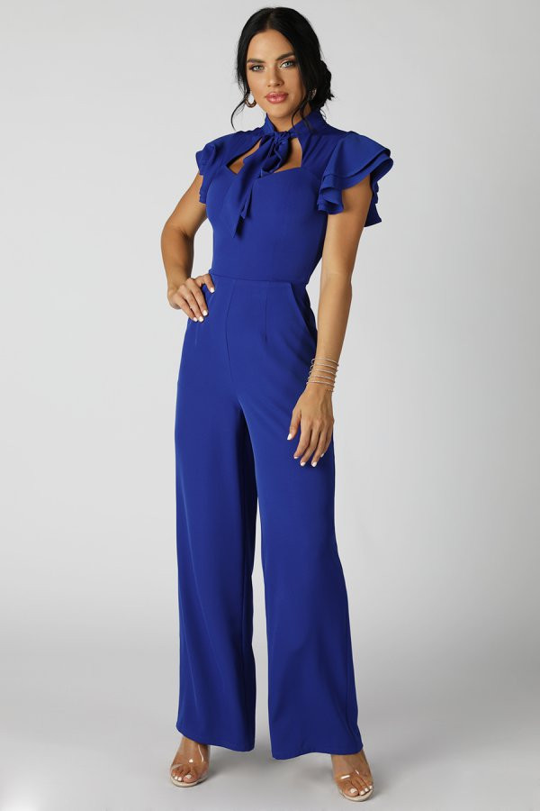 blue jumpsuit formal