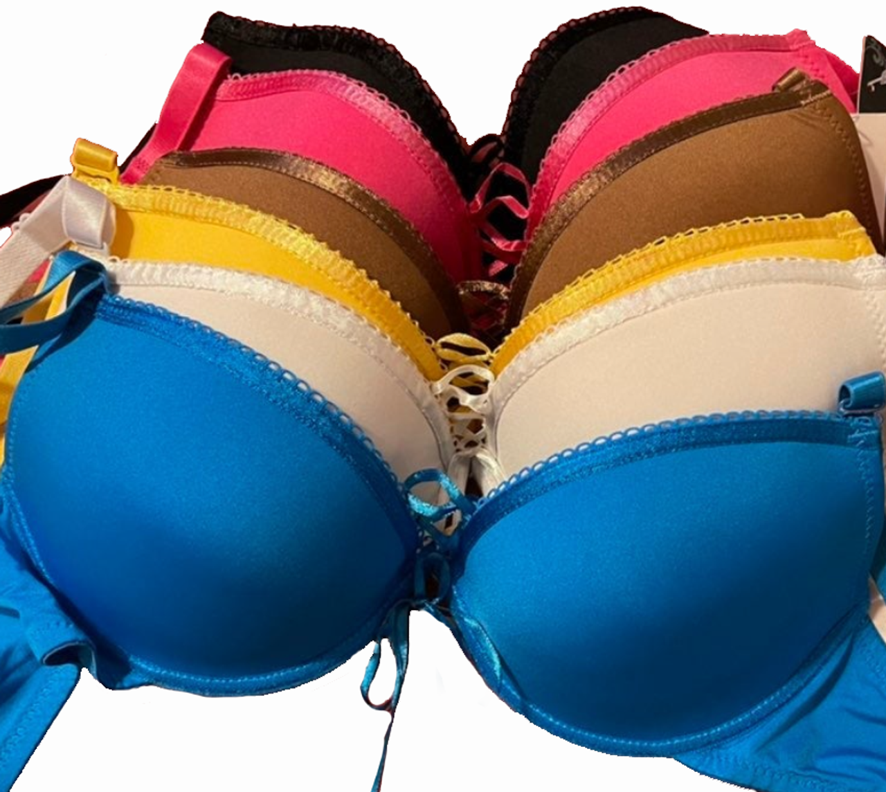 SIX PACK LACE UP PUSH UP BRAS