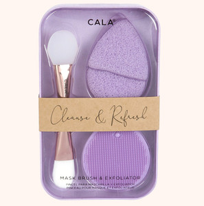 Cala Cleanse & Refresh Mask Brush & Exfoliator Set