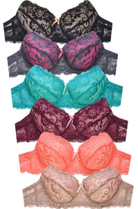 SIX PACK FULL CUP LACE BRAS