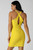 Yellow Cross Back Halter Dress