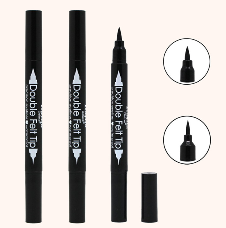 Italia Deluxe Double Felt-Tip Precision Waterproof Eyeliner 3 pack