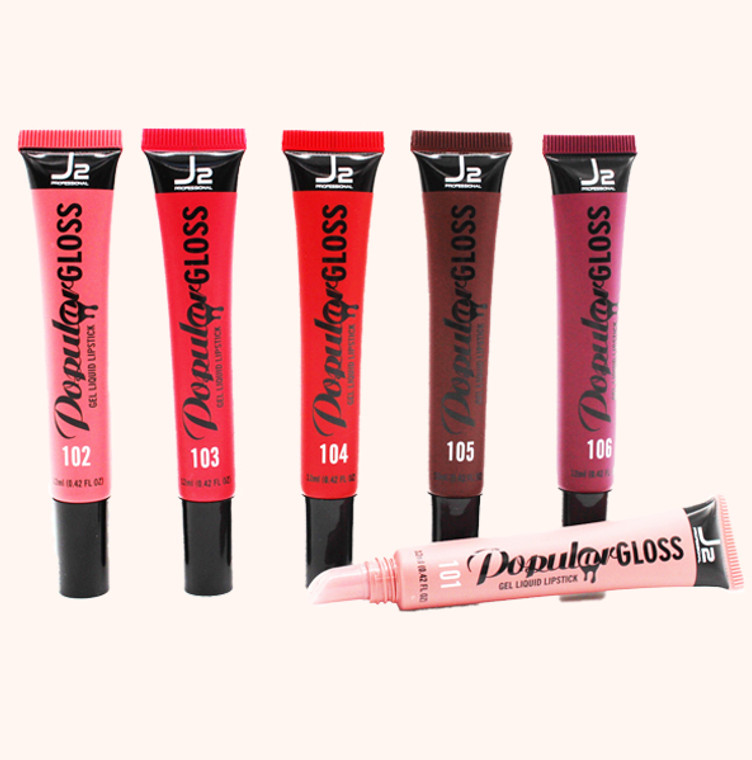 J2 Popular Gloss Lipstick 6 Color Set 6 Piece Set