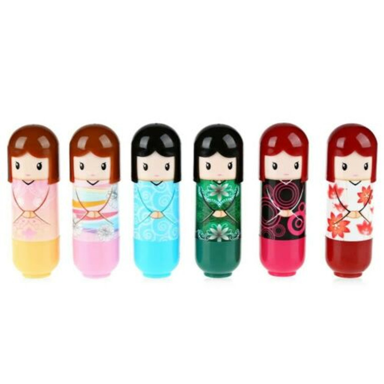 Kimono Doll Lip Balm Fruit Scent 6 Piece Set