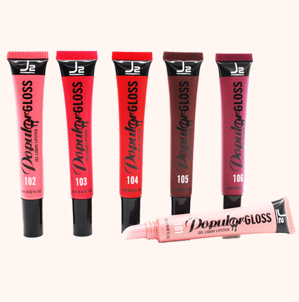 J2 Popular Gloss Lipstick 6 Color Set 6 Piece Set MX-LHVB-RBA4