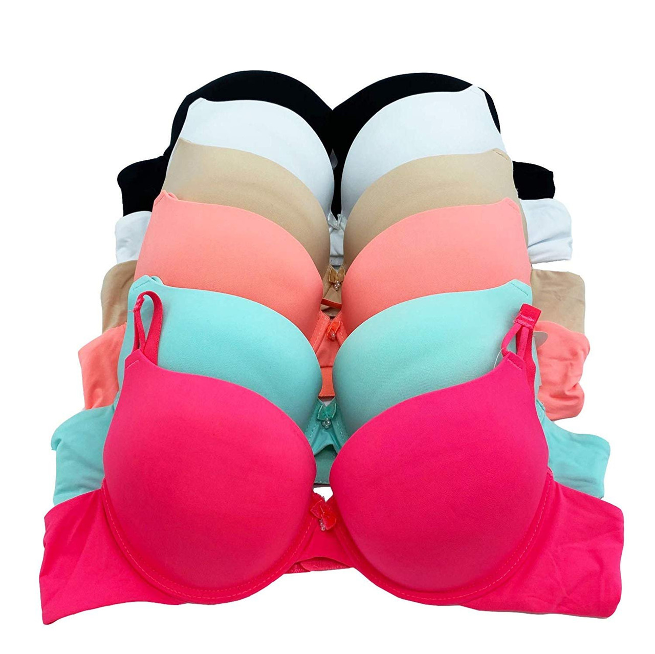 Various Colored Push-up Bras Extreme Close-up Stock Photo 1117558769