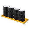 Eagle® 4-Drum Inline SpillNest Spill Containment, 32.25" x 107.75", 30 Gal, Yellow