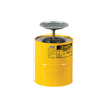 Justrite® Steel Plunger Can, 1 gallon, Yellow