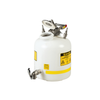 Justrite® Disposal Can, Quick-Disconnect Faucet, 3/4" fitting, 5 gal, White