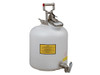 Justrite® Polyethylene Liquid Disposal Can, Faucet, 5 gal, White
